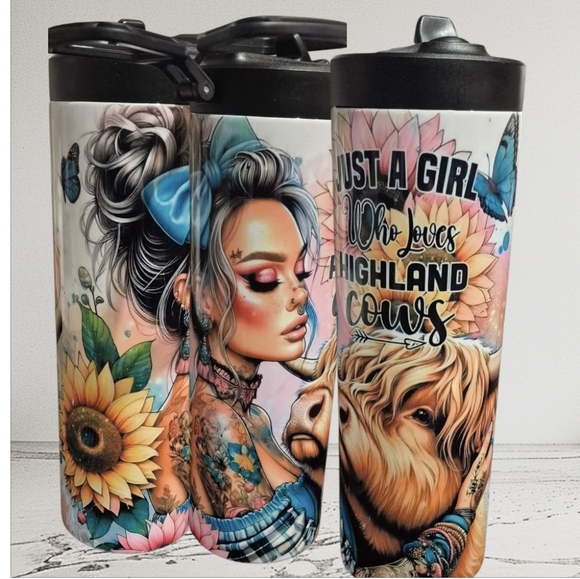 Other - Colorful Highland Cow Waterbottle 20oz